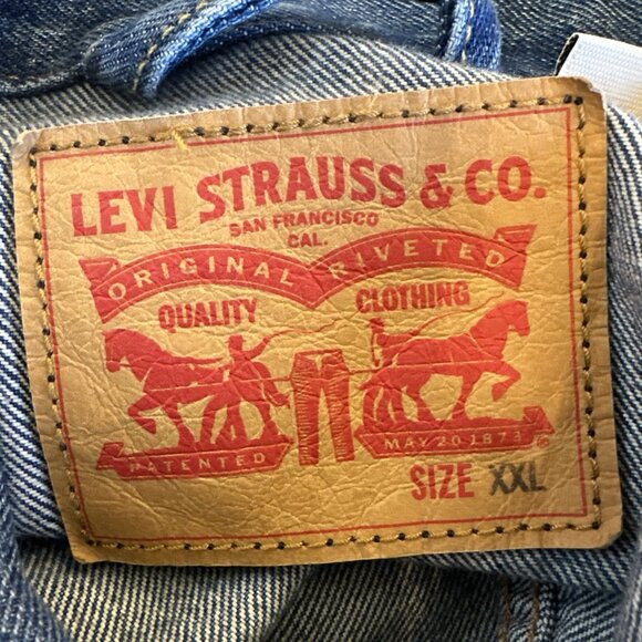Levi's Mens 72334 Distressed XXL Blue Denim Trucker Jean Jacket Size 2XL - Picture 11 of 16
